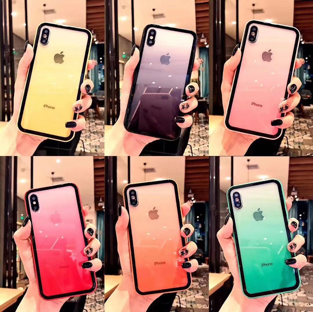 Foreign trade Explosive money apply iPhone11PRO Apple phone shell 6S Rainbow 7plus XS XR Gradient dual color shell