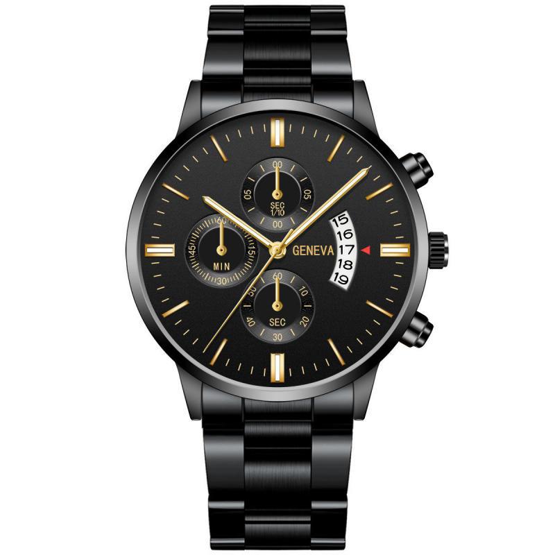 fashion simple stainless steel Three-Eye Calendar Quartz Watch