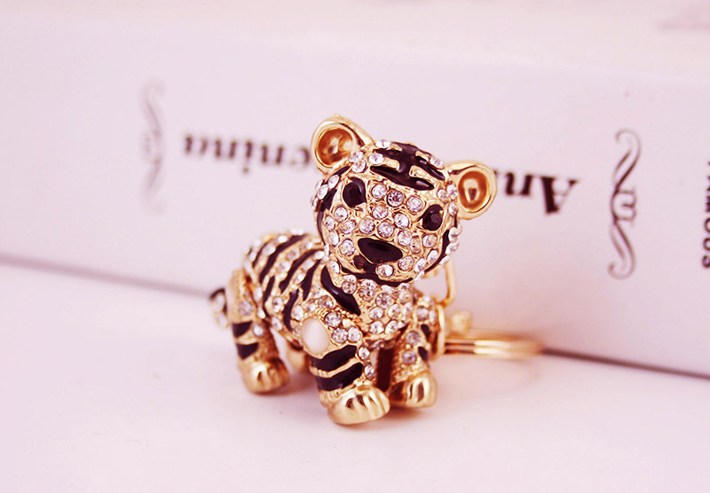 54g Weight Travel Occasion Alloy, Metal Material Tiger Pattern Unisex Gender Zodiac Little Tiger Keychain 5