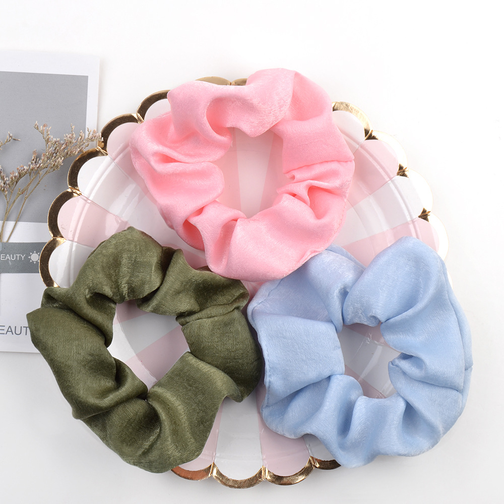 New Fashion Simple Satin Chiffon Cute Hair Scrunchies Set display picture 11