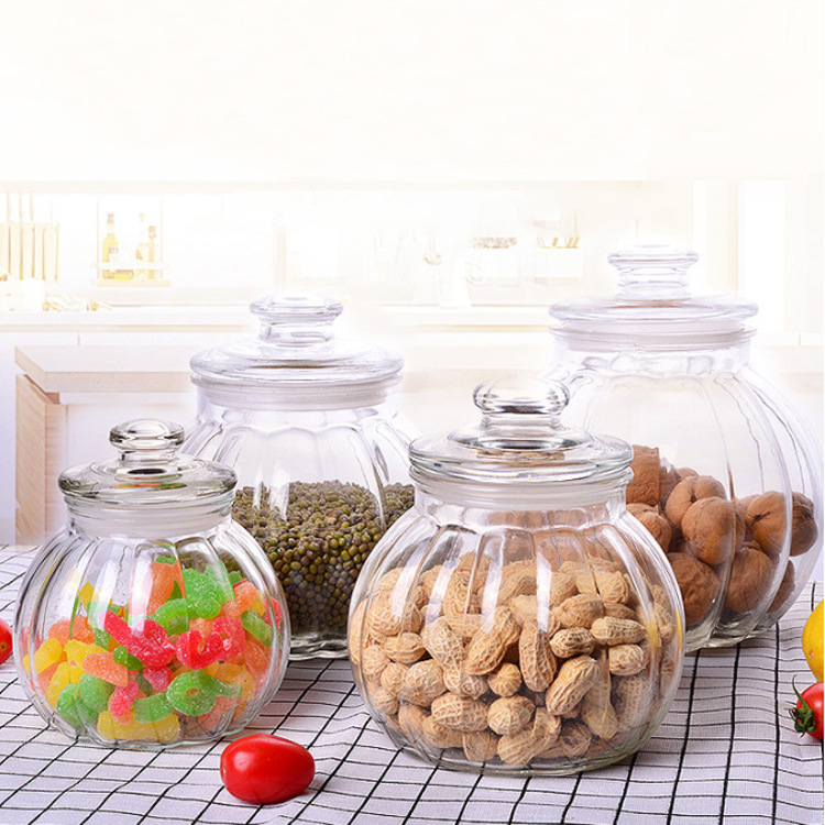 household Japanese Glass Canister Tea pot Storage tank kitchen food Grain Coarse Cereals storage box bottle Jar