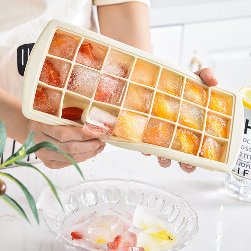 Internet celebrity ice mold large square frozen ice cream mold household silicone soft bottom ice box artifact with lid 21 ice trays