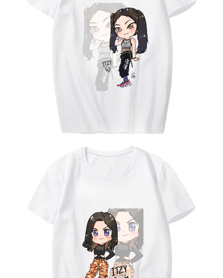 ITZY Cartoon Character Printed T-shirt