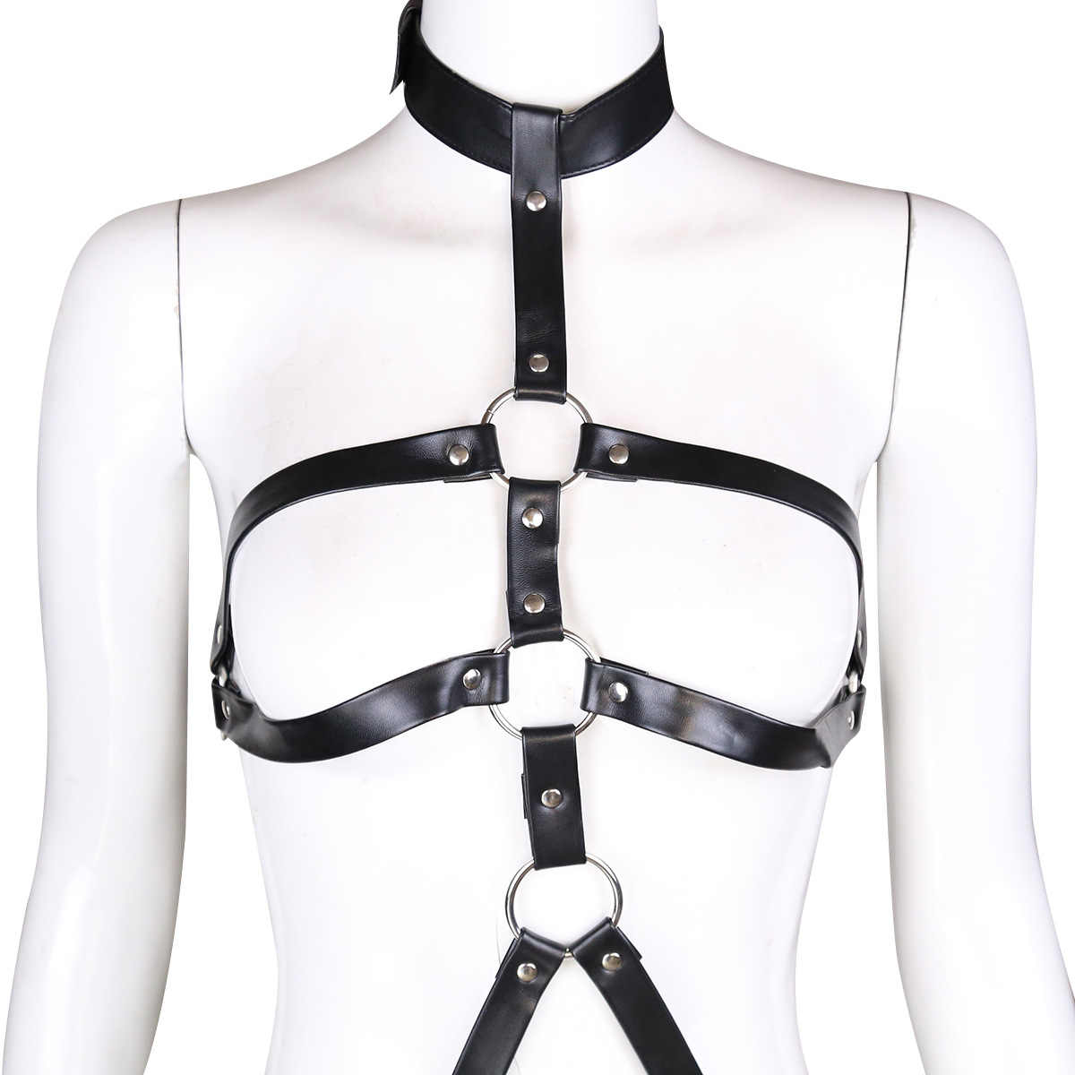Tienda de fábrica al por mayor sexy Lencería medias de cuero sexy ropa de cuero correa de pecho ropa de rendimiento de etapa ropa de tubo de acero