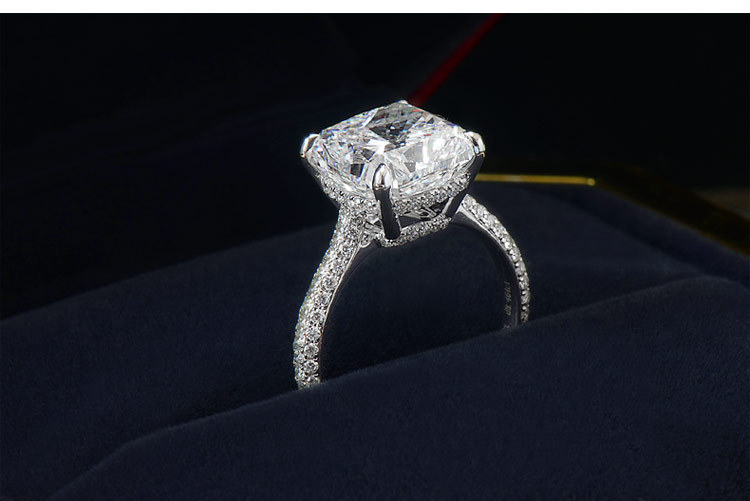 Glam Square Brass Inlay High Carbon Diamond Rings display picture 3