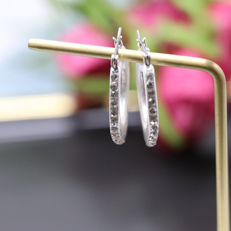 Jewelry Matte Gold Silver Stud Earrings Simple Hollow Diamond Earrings Wild Fashion Earrings display picture 10