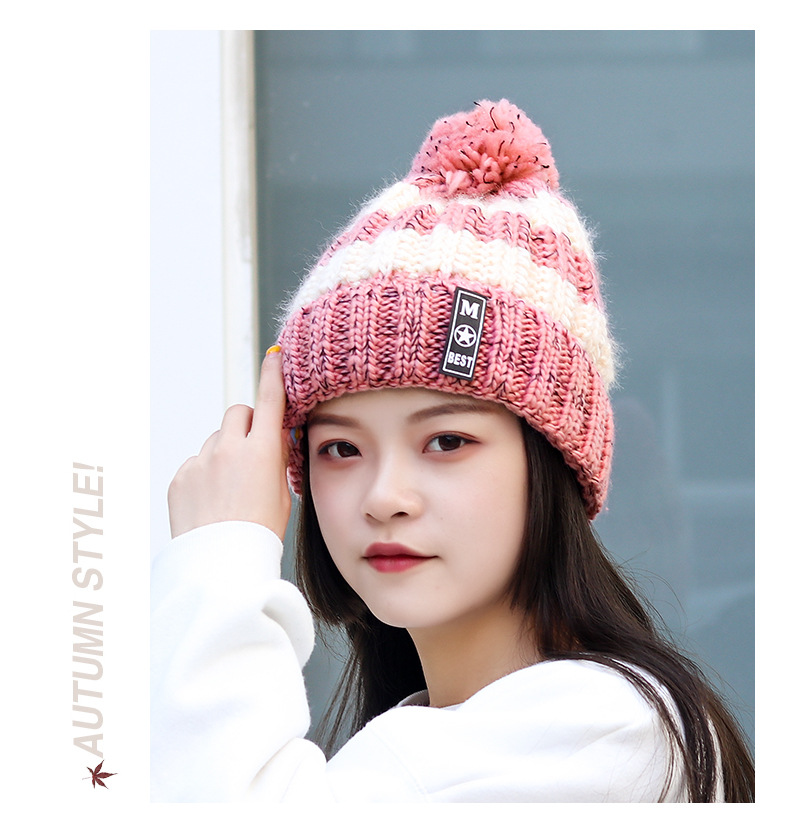 Women's Basic Retro Classic Style Stripe Eaveless Wool Cap display picture 1