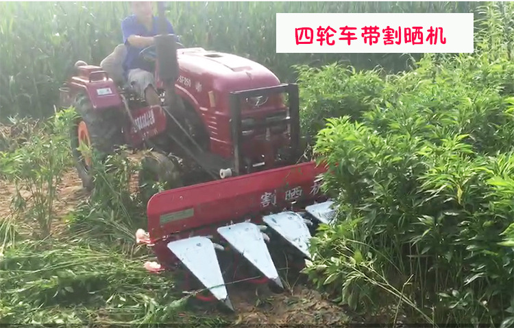 江苏新型水稻小麦割倒机 稻麦稻谷收割机四轮车带前置玉米收获机