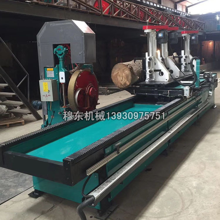 木工自动升降带锯机加高可定制数控跑车配套板材开料立式带锯机