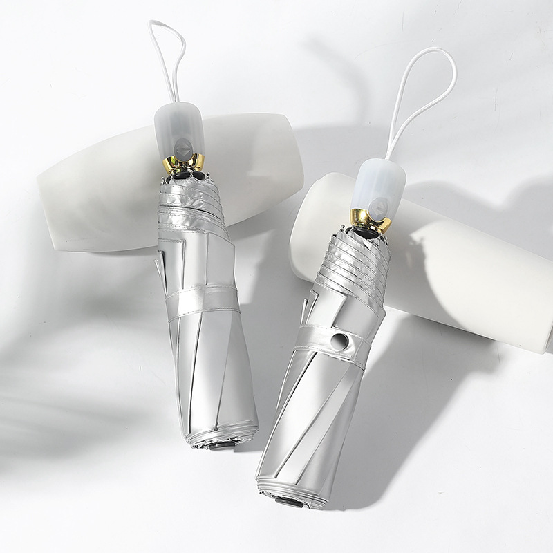 创意全自动钛银胶防晒伞三折超轻防紫外线黑胶遮阳晴雨伞女太阳伞