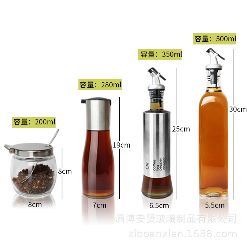 Condimento tarro condimento caja traje condimento botella hogar olla de aceite botella de aceite vinagre olla condimento rack suministros de cocina