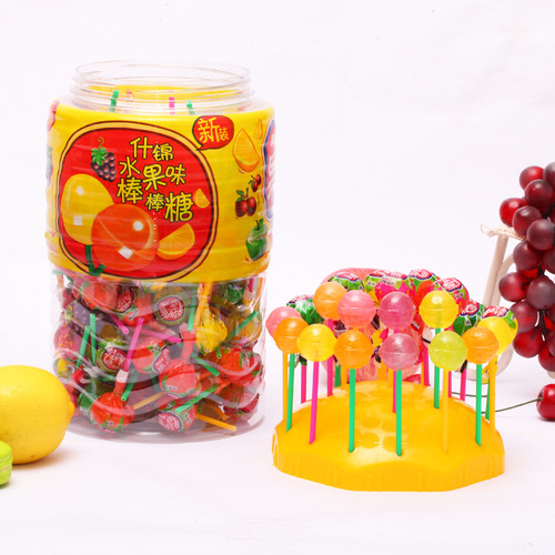 Comprehensive Fruit Flavor Lollipop 1.5 kg, 150 Pieces Per Carton, Children's Candy Wedding Car Candy, Celebration Candy, Hospitality Candy
