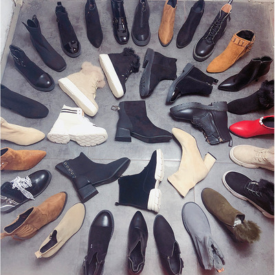 库存鞋尾货清仓处理杂款秋冬女靴百搭女鞋 低价地摊货源批发|ms