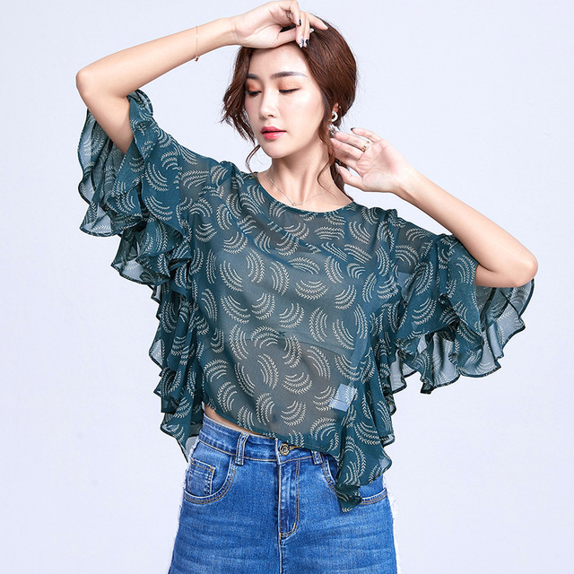 Summer lotus leaf edge irregular fragmented chiffon new cool jacket