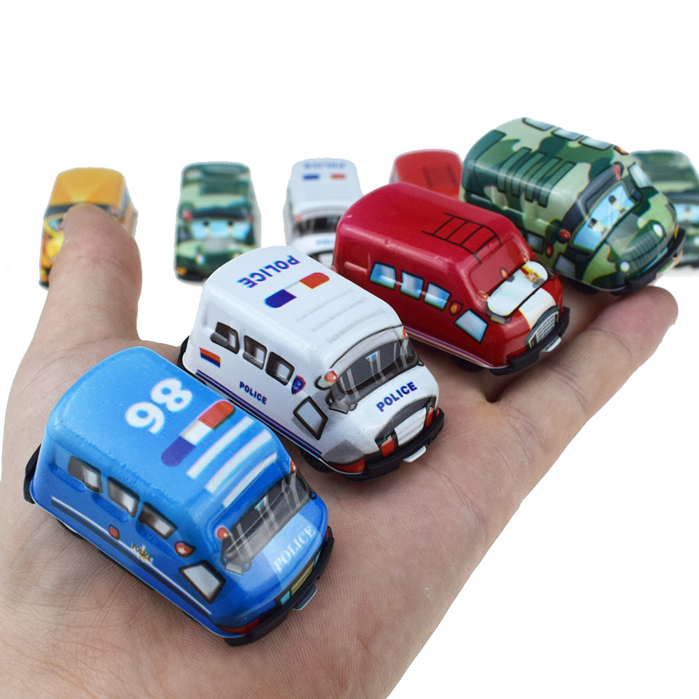 儿童卡通造型PVC软壳回力面包车警车消防车汽车模型玩具男孩礼物