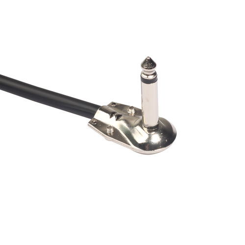 15CM black nickel-plated head double shielded noise reduction 6.35 mono male to male elbow guitar effector cable