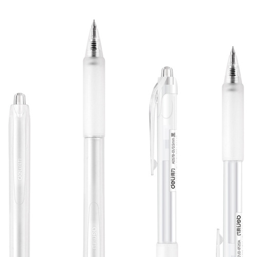 Deli A057B-01 black 0.5 bullet press gel pen water pen student office signature pen 12 pieces/box