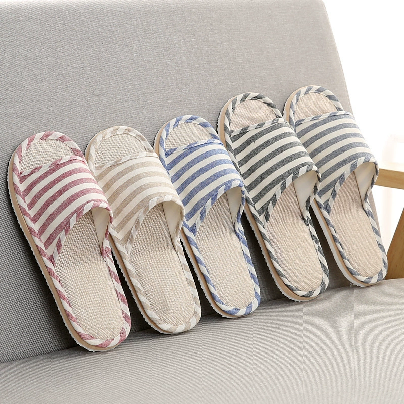 Домашние льняные тапочки Four Seasons, женские домашние хлопковые домашние тапочки из пеноматериала с деревянным полом и пеноматериала, мужские весенние и летние домашние тапочки