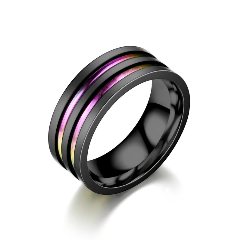 Wholesale Fashion Titanium Steel Contrast Color Ring Nihaojewelry display picture 4