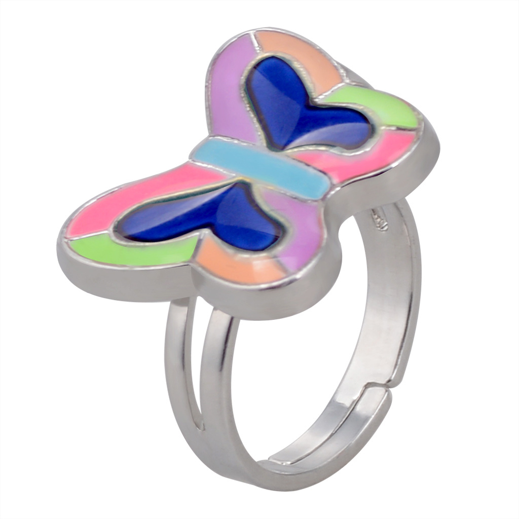 50g Weight Artificial Gemstones Inlay Material Birthday Occasion Alloy Material Heart Pattern Women'S Gender Plating Design Fashion Style Simple Peach Heart Love Butterfly Moon Color Changing Ring 20