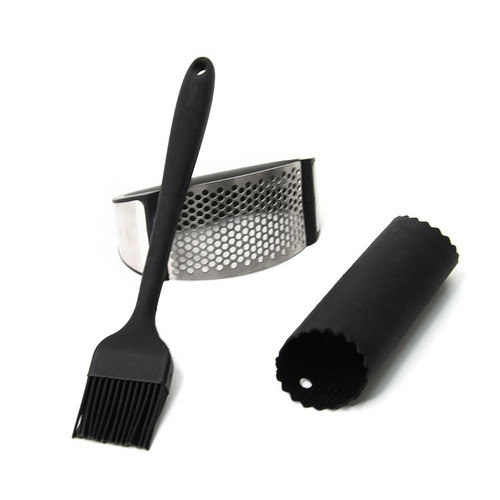 [Manufacturer] Manual silicone garlic peeler stainless steel garlic press silicone cleaning garlic sweeper garlic paste combination