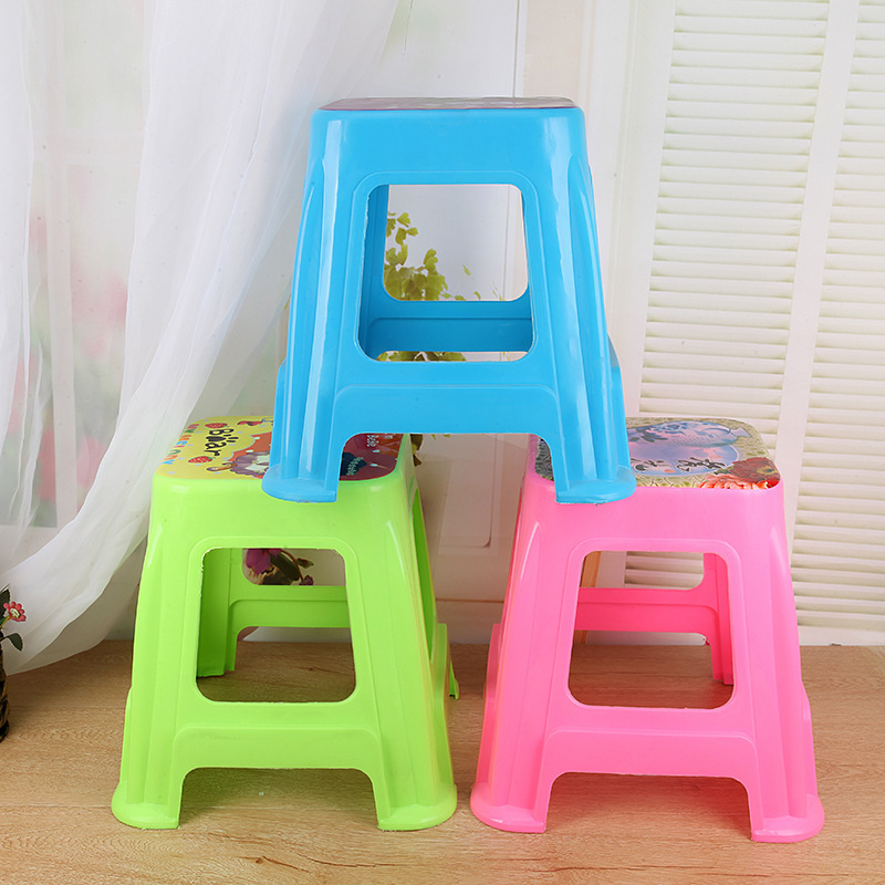 时尚家用塑料凳子创意家居加厚成人高凳户外塑料椅子餐桌凳子|ms