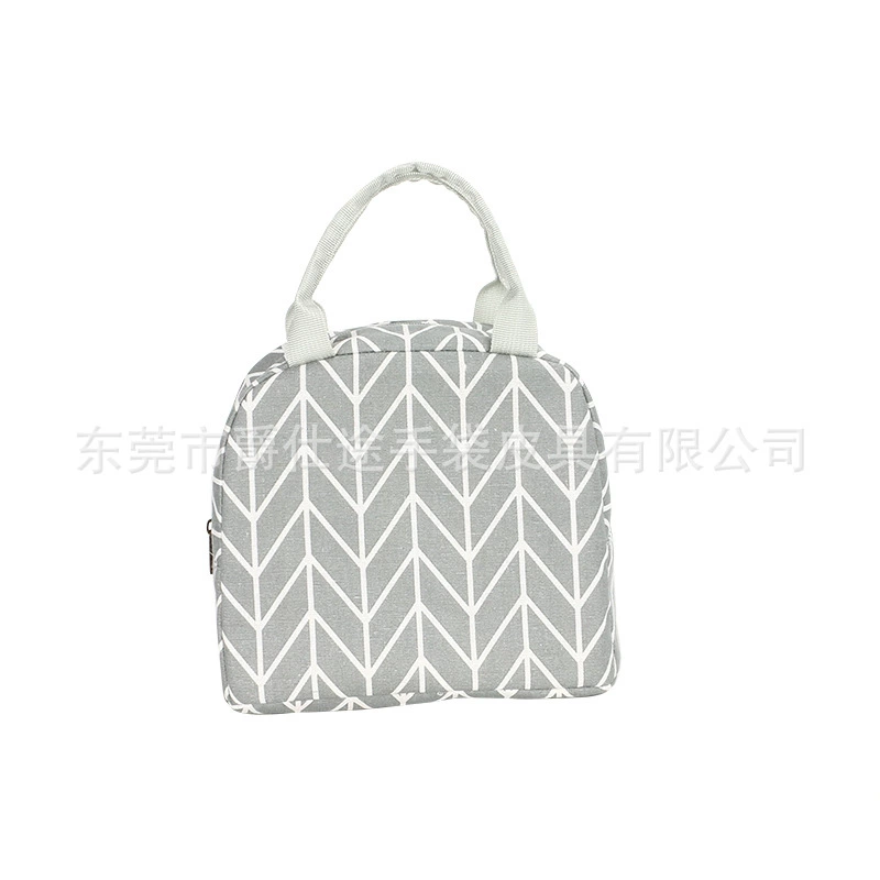 Новый модный льняной мешок для хранения льда, простой льняной мешок для обеда с принтом, ручная изолированная сумка с рисом