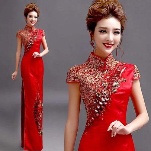 Jinlei Huaniang wedding dress wedding red cheongsam Tuxedo