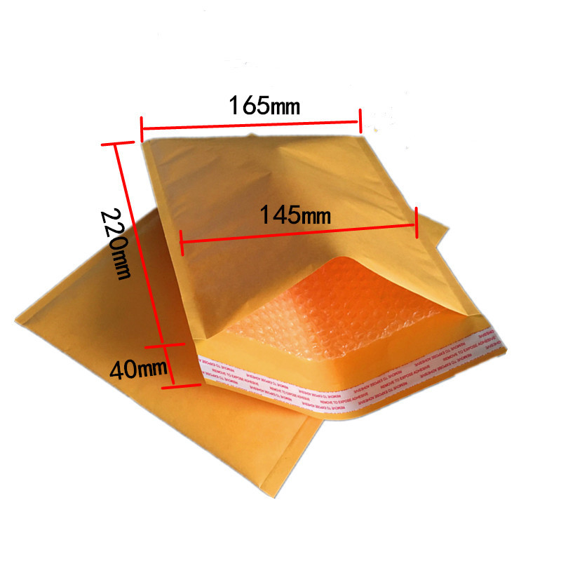 LED配件手表带包装黄色165X220mm牛皮纸气泡信封快递袋480个每箱