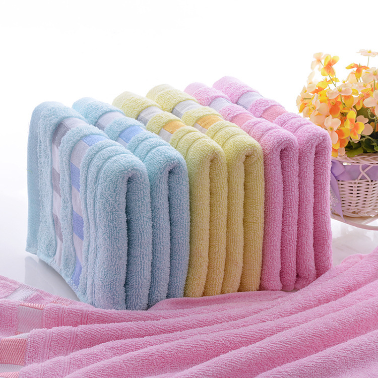 in stock wholesale jacquard ribbon square large bath towel cotton thick soft absorbent beach towel processing
