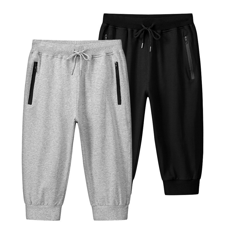 Summer New Men's Shorts Men's Loose Large Size Cotton Sports Pants Knitted Capri Pants Elasticated Solid Color Pants Summer New Men's Shorts Men's Loose Large Size Cotton Sports Pants Knitted Capri Pants Elasticated Solid Color Pants