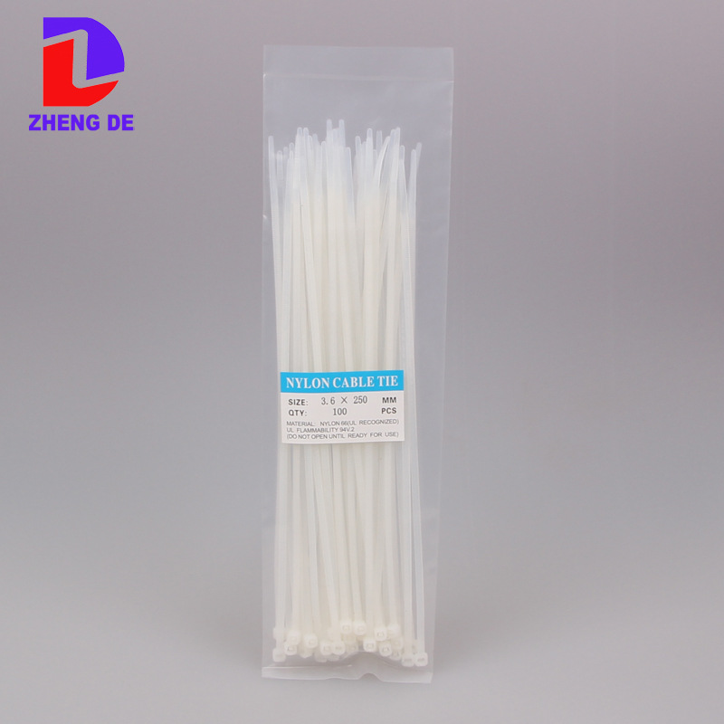 正品正德牌尼龙扎带3.6x250mm 一次性扎线带 拉紧绑线带