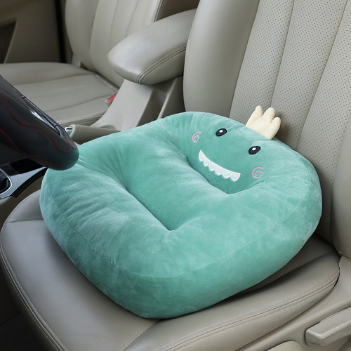 Car cartoon cushion seat thickened seat cushion winter warm cushion driving back cushion car home dual use