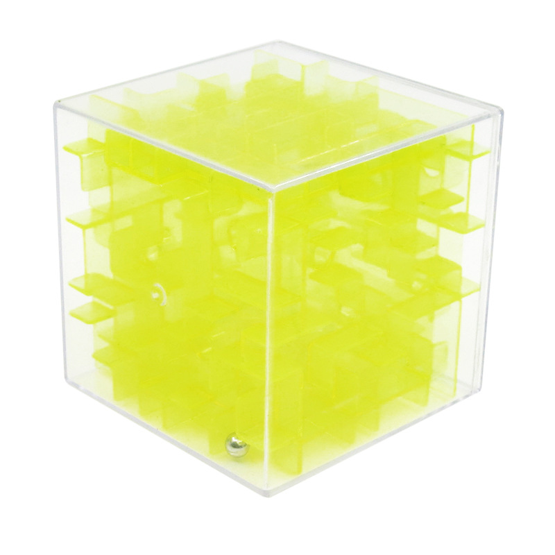 Juego de entrada de bola de equilibrio de mano de inteligencia para niños 3D juguete de cubo de laberinto de inteligencia transparente tridimensional