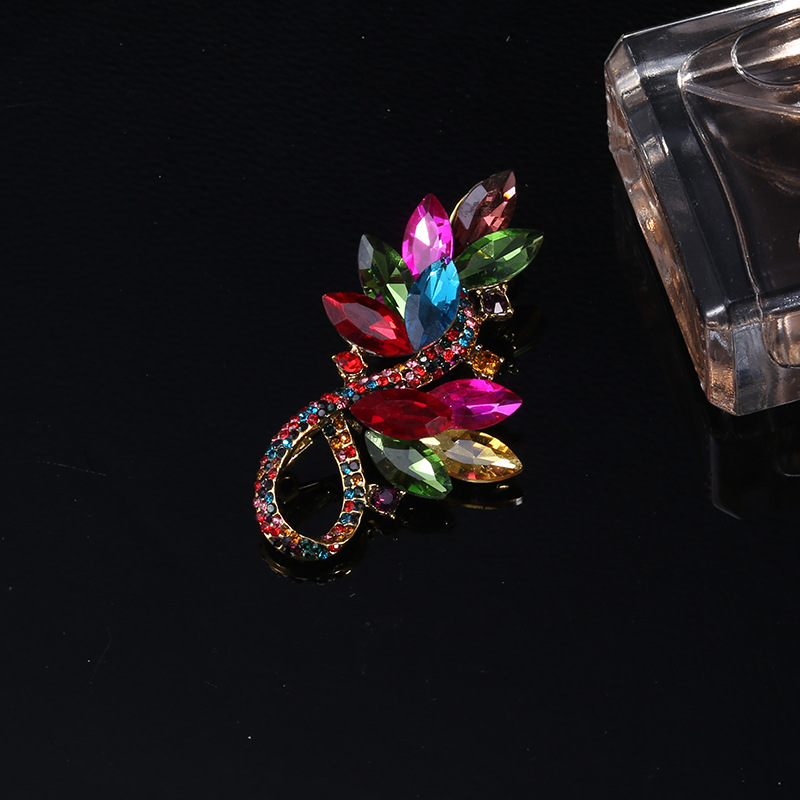 10g Weight Rhinestones Inlay Material Brooches Classification Anniversary, Business Occasion Alloy Material Flower Pattern Women's Gender Inlay Design Artistic Style Artistic Pin Flower Alloy Inlay Rhinestones Women's Brooches 6