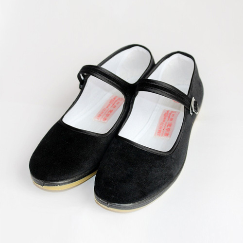 Old Beijing style women's work shoes, flat, anti-slip, soft soles, comfortable, one-piece women's black cloth shoes, hotel flat shoes