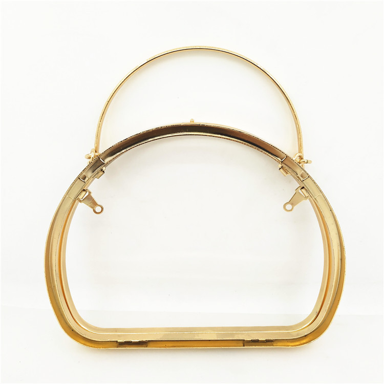 昕源专业供应手拿包铁夹 礼服包五金边框 无焊痕金色驳脚密口铰