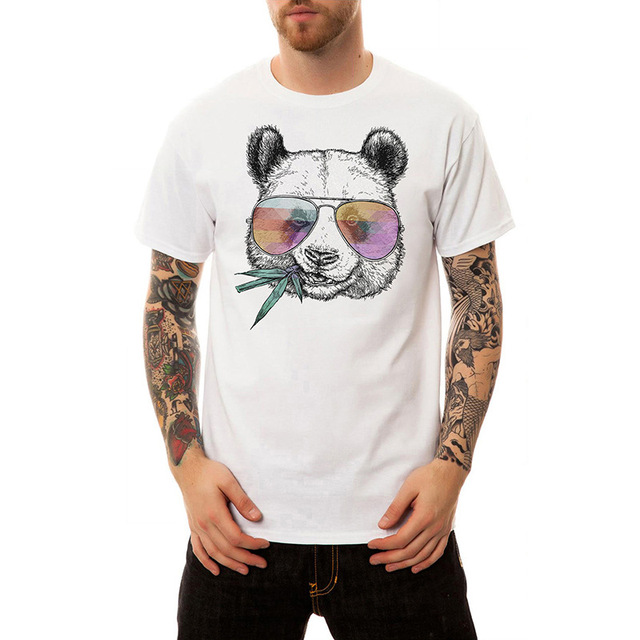 new young knitted T-shirt for giant panda printed short-sleeved 