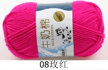 Пряжа Milk Cotton — моток 5-слойная средней крупности, 50 г, доступно 91 цвета