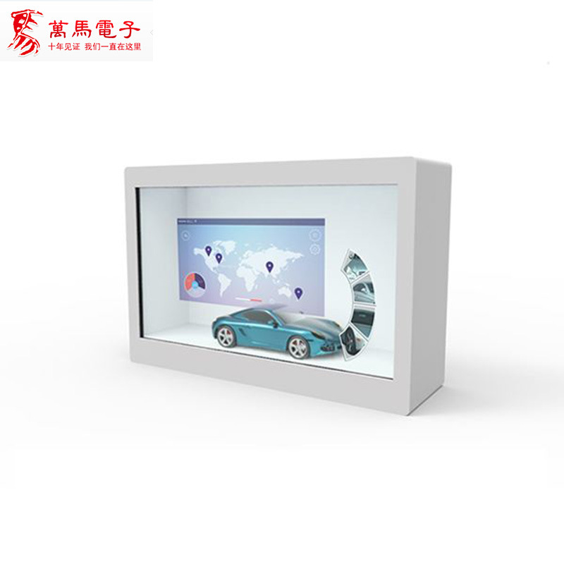 32/43/55/65寸透明液晶屏展示柜 透明厨窗广告机OLED显示器厂家