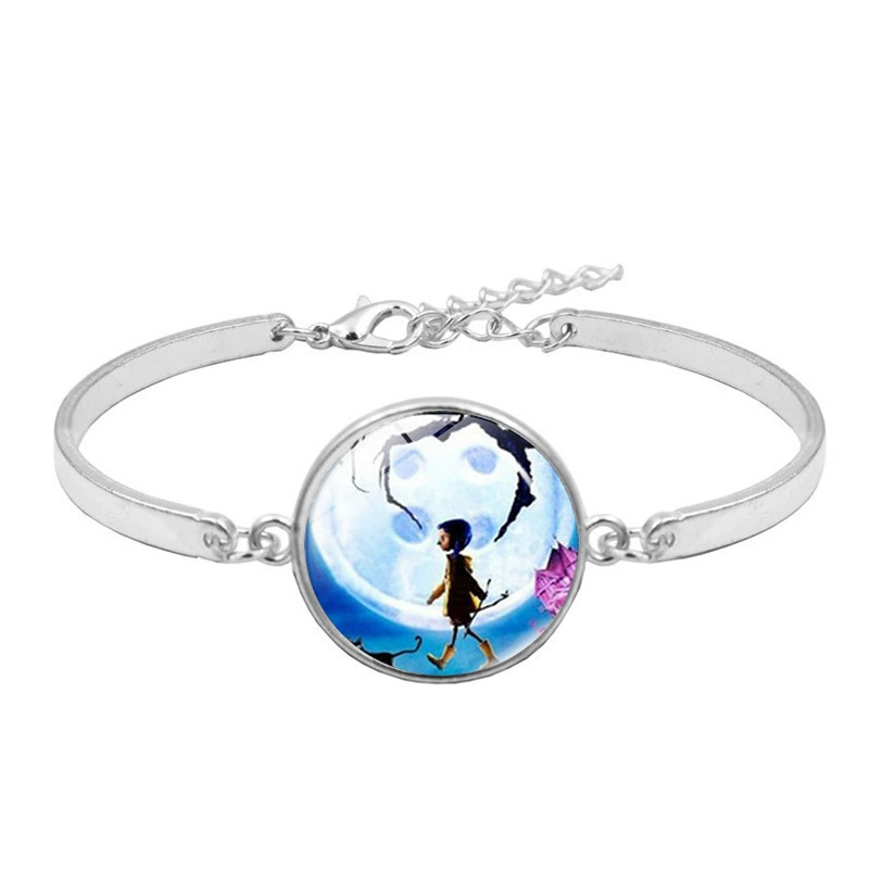 Набор серег и подвесок Ghost Mama Coraline Time Gem Necklace Silver Bracelet Earrings Jewelry Set Wholesale