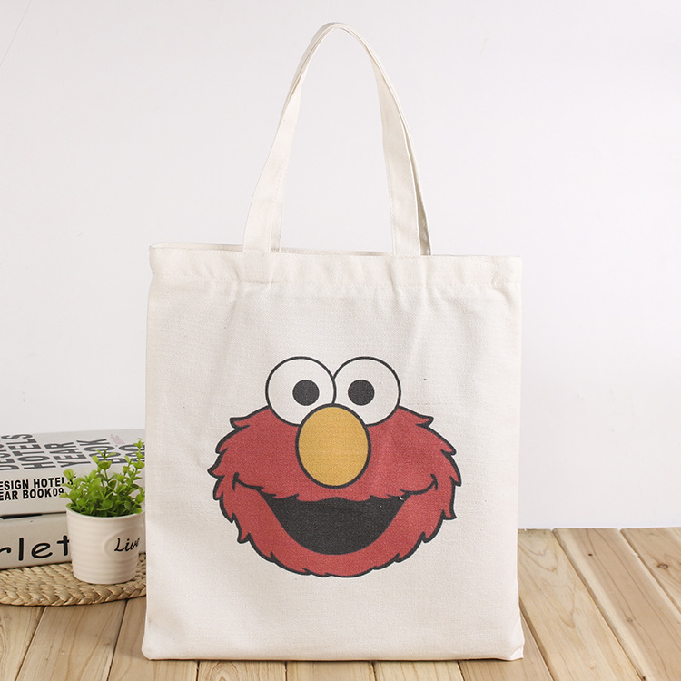 厂家定做芝麻街手提帆布袋新款全棉布袋定制购物服装手提袋logo