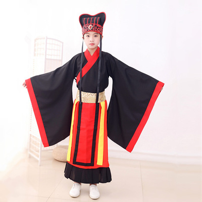 儿童古装国学演出服祭孔大典礼仪服装祭祀祭礼宽袖汉服六一表演服