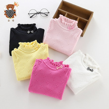 一件代发【金勇 】秋冬儿童毛衣纯色女童打底衫针织套头弹力衫