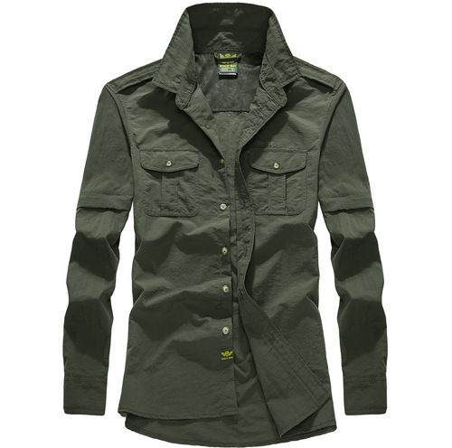 8618 Summer Sleeveless Convertible Quick-Dry Long-Sleeve Shirt for Men - Hiking and Outdoor Wear in Large Sizes