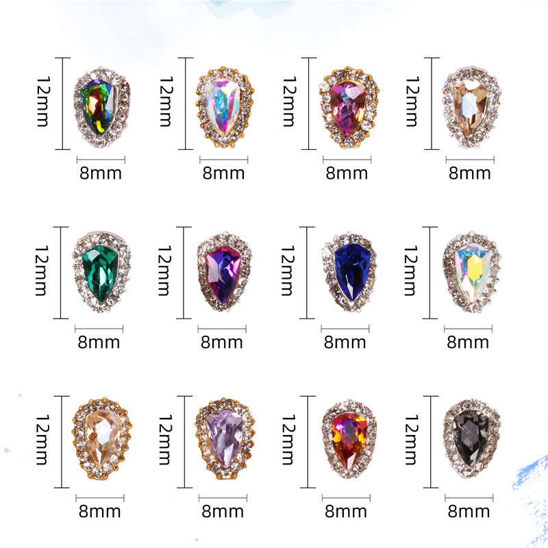 Joyería de uñas de lujo exclusiva transfronteriza al por mayor de aleación de escudo mágico colorido diamante joyería de uñas grande placa giratoria