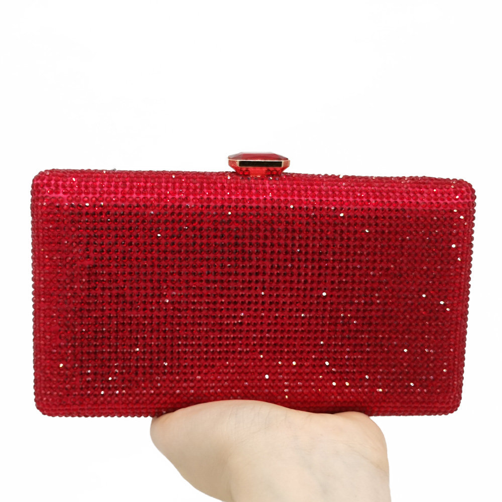 Bolso De Mano Retro Con Diamantes En Color Liso display picture 17