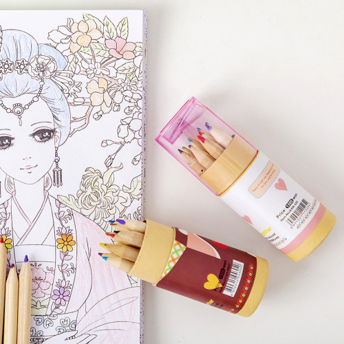 Cartoon 12 color painting brush sketch colored pencil children's gift student stationery opening event gift wholesale