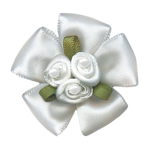 Yao Ming cinta flor decoración hecha a mano 3,6 cm de ancho cinta arco horquilla tocado ropa cinta pequeña flor arco