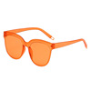 Frameless conjoined jelly transparent sunglasses European and American candy color V